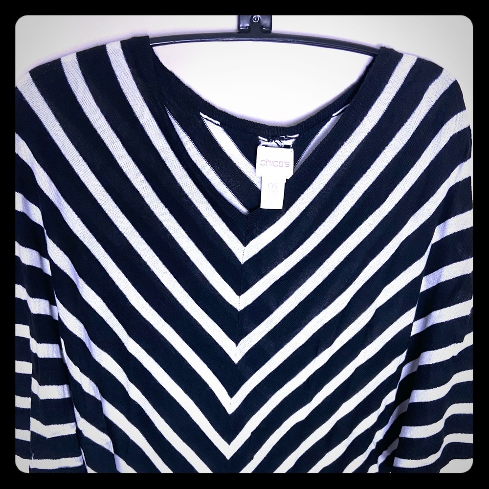 Chico’s striped lightweight poncho